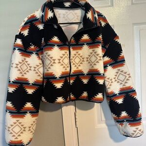 Tribal Pattern Fleece Jacket